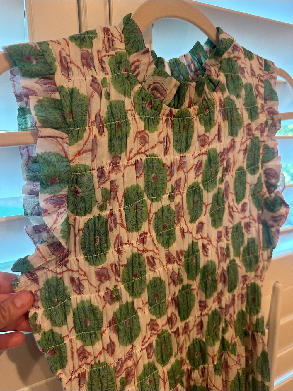 Oliphant Green and White Leaf-Print Maxi Dress - Picture 3 of 4
